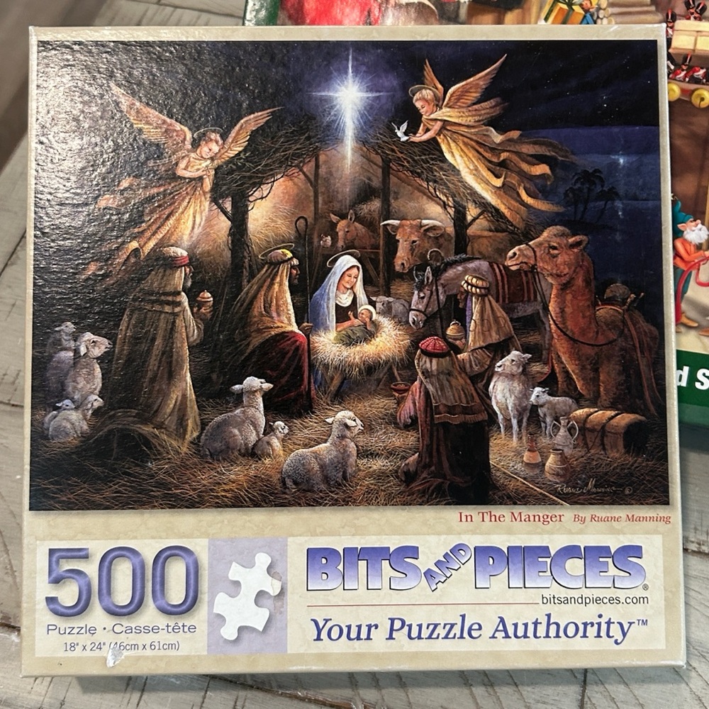 NEW "In the Manger" 500 Piece Jigsaw Puzzle by Birs and Pieces Holiday Theme